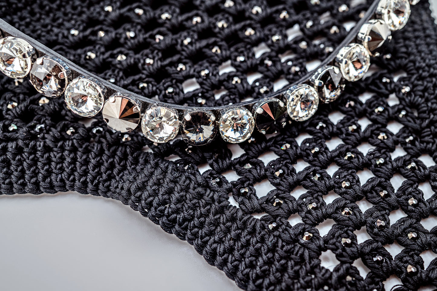 Horse browband Crystal Black&White by IBV Equine