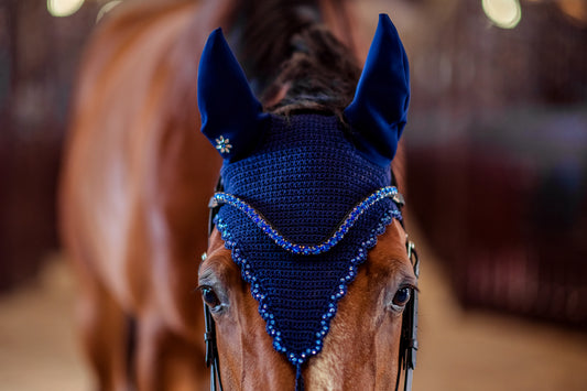 Horse browband Crystal Blue by IBV Equine