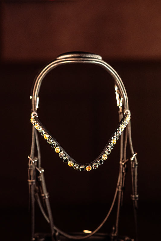 Horse browband Crystal Topaz Lacy by IBV Equine