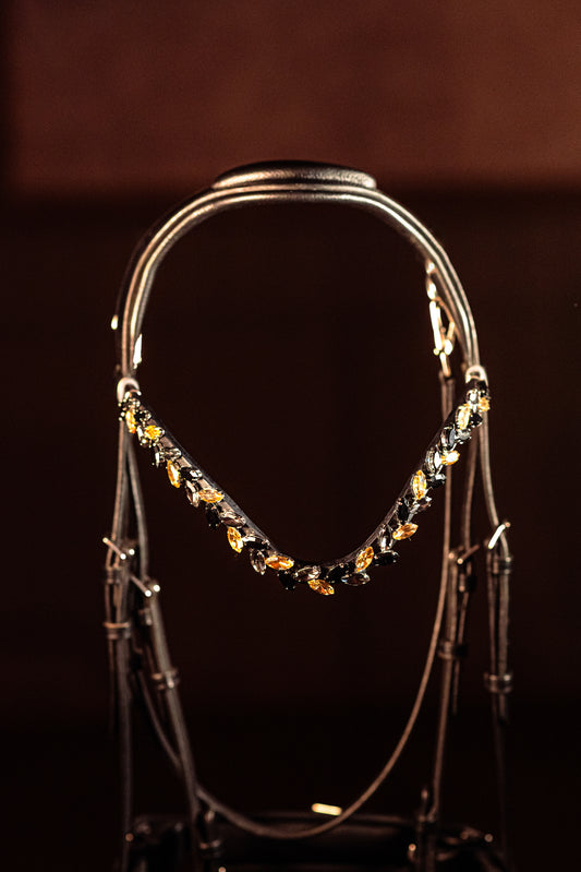 Horse browband Crystal V Topaz by IBV Equine