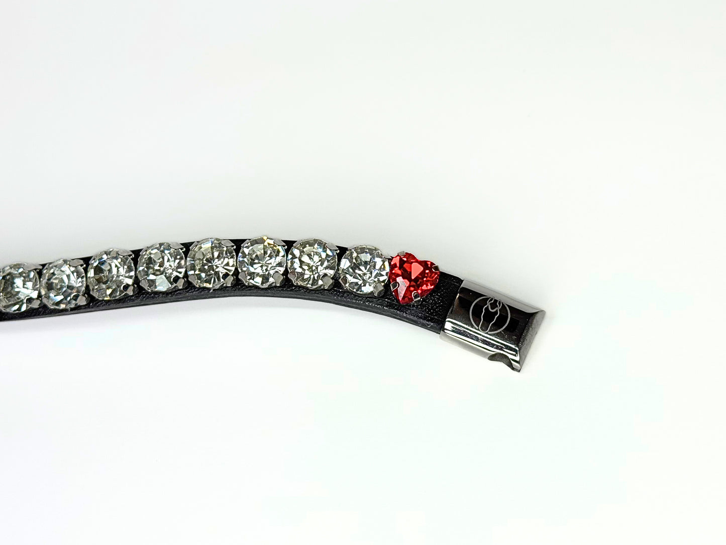 Horse browband Crystal White Heart by IBV Equine