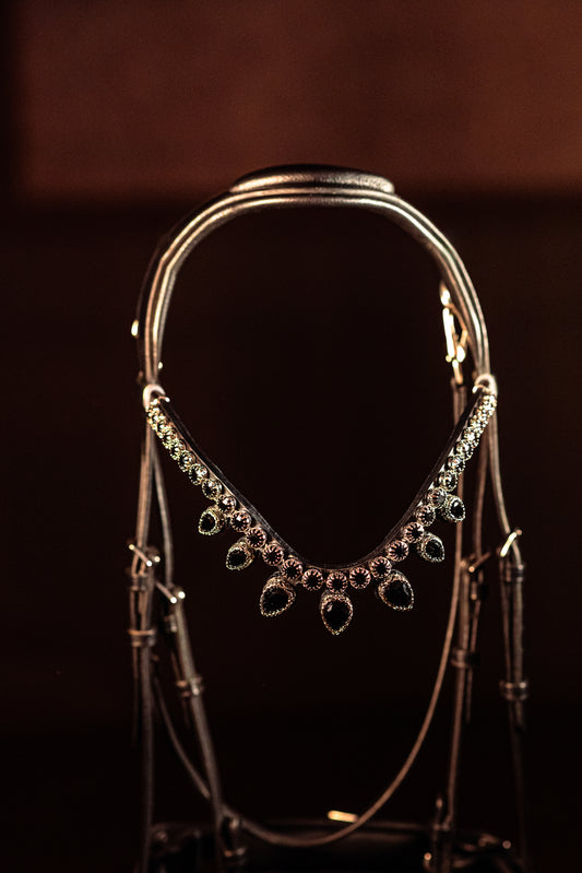 Horse browband Triumph Lacy Black by IBV Equine