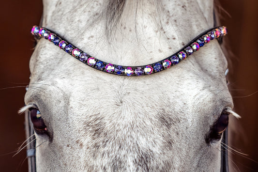 Horse browband Crystal Aurora Amethyst by IBV Equine