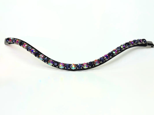 Horse browband Crystal Aurora Amethyst by IBV Equine