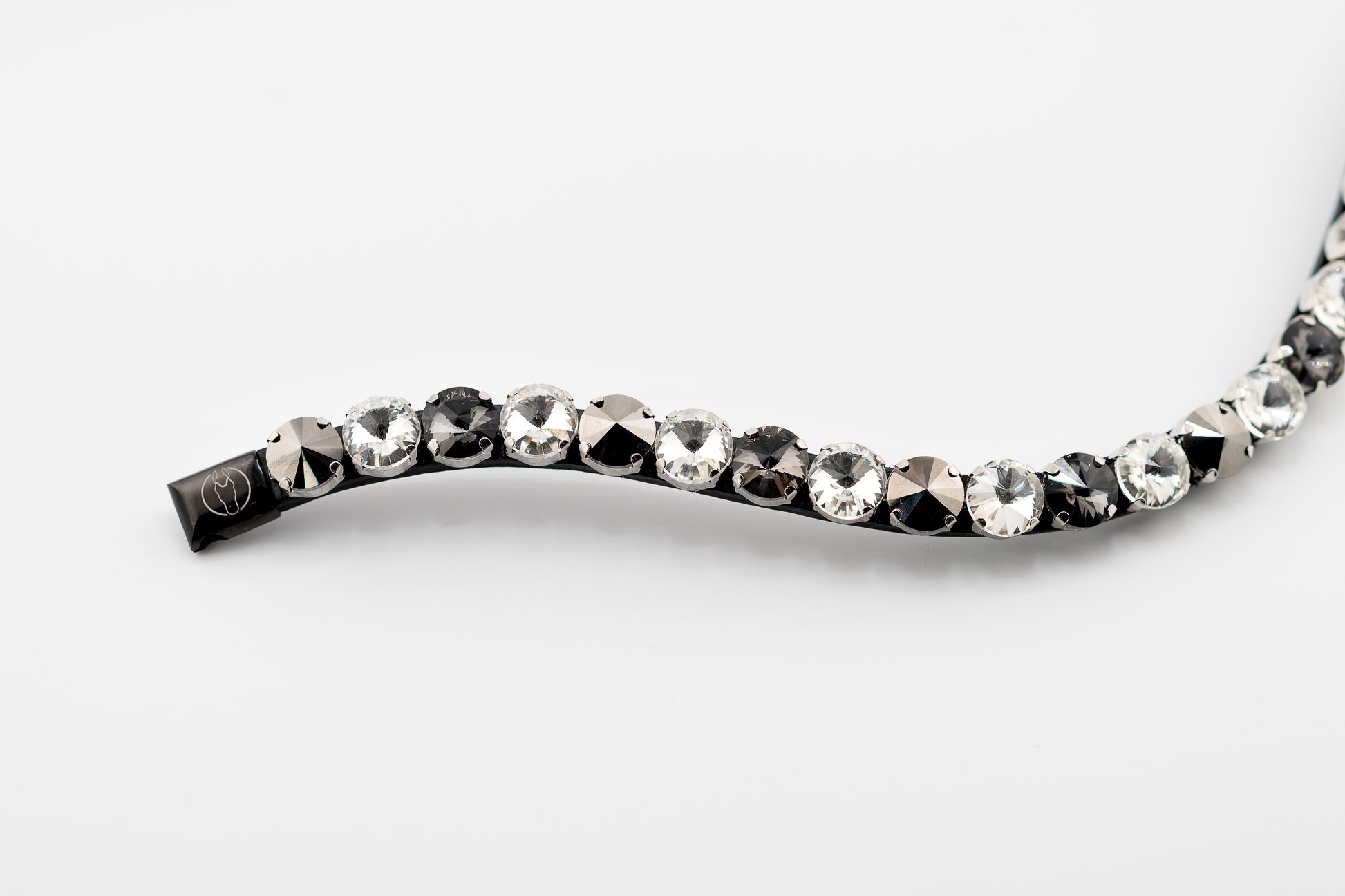 Horse browband Crystal Black&White by IBV Equine