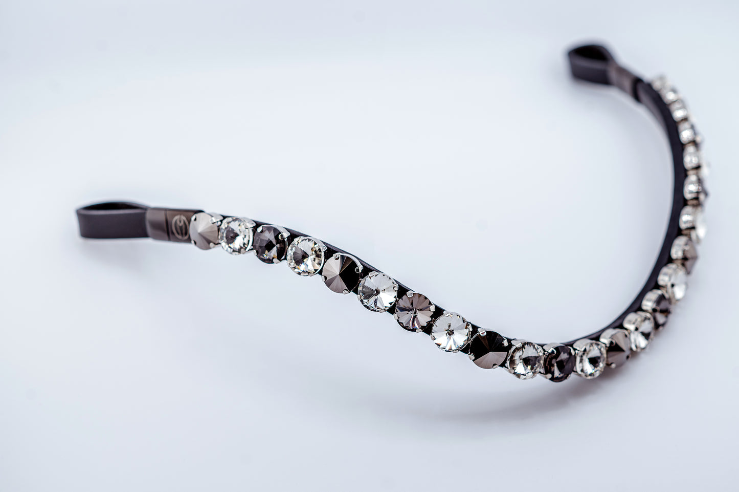 Horse browband Crystal Black&amp;White by IBV Equine