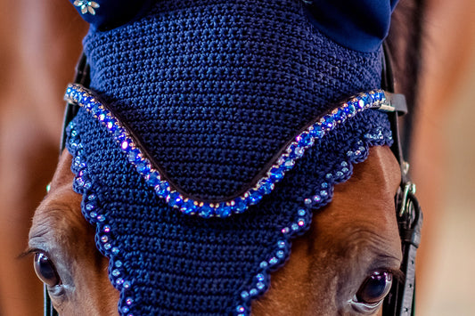 Horse browband Crystal Blue by IBV Equine