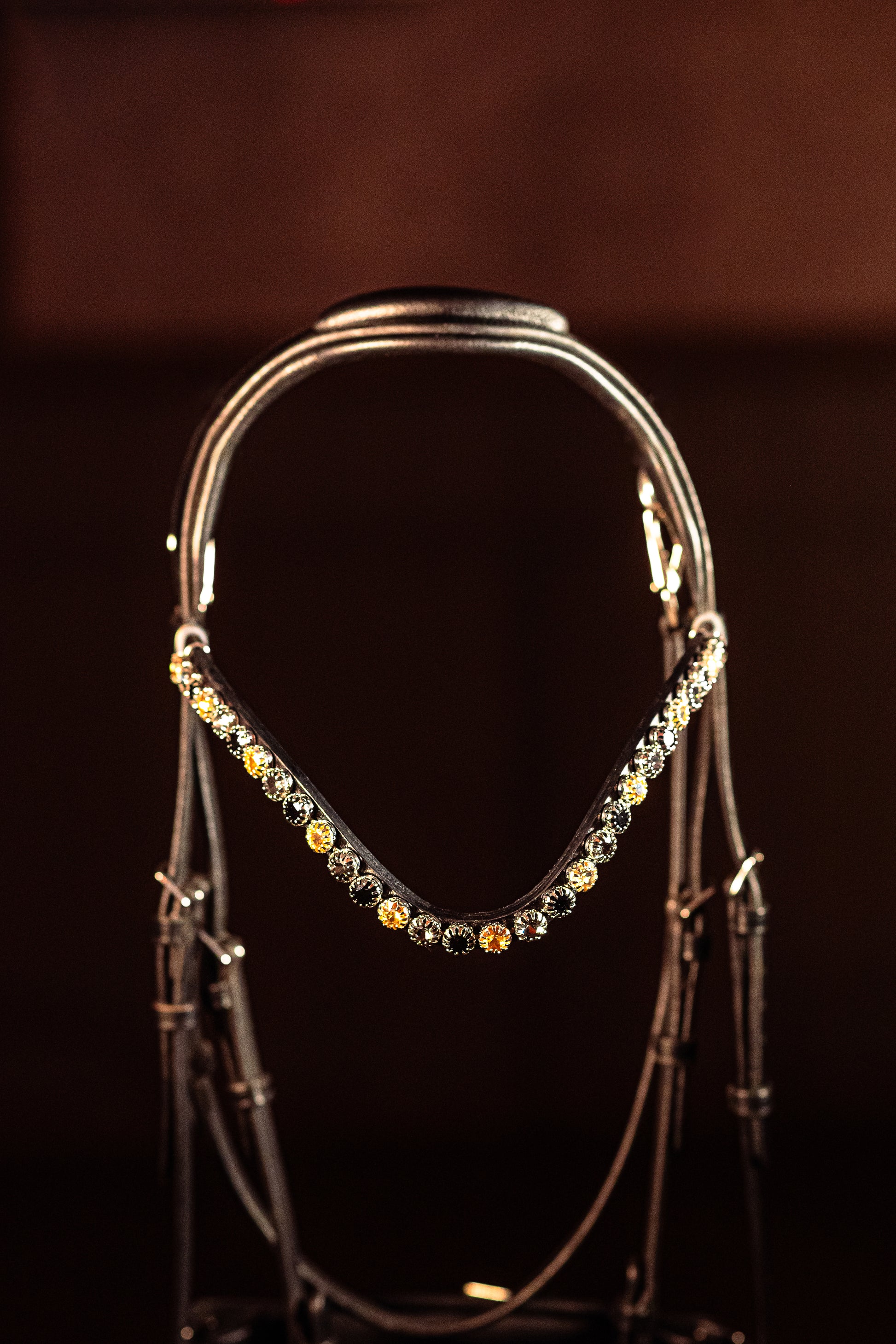 Horse browband Crystal Topaz Lacy by IBV Equine