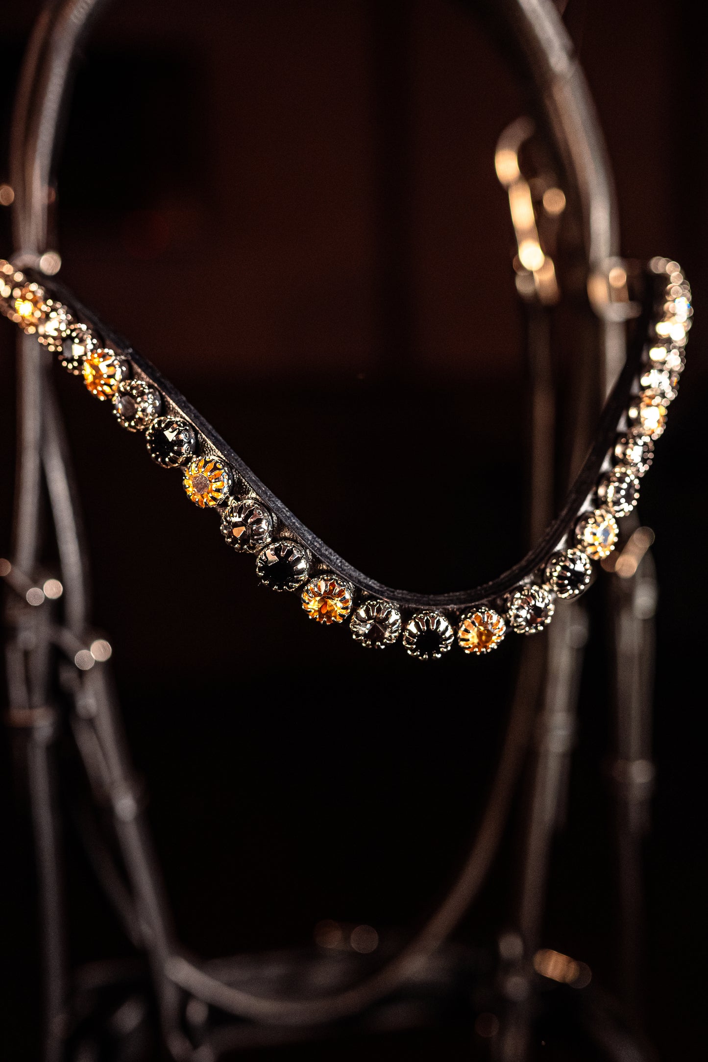 Horse browband Crystal Topaz Lacy by IBV Equine