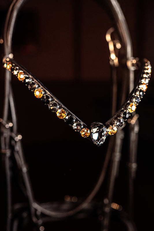 Horse browband Crystal V Topaz by IBV Equine