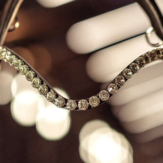 Horse browband Crystal White Diamond Lacy by IBV Equine