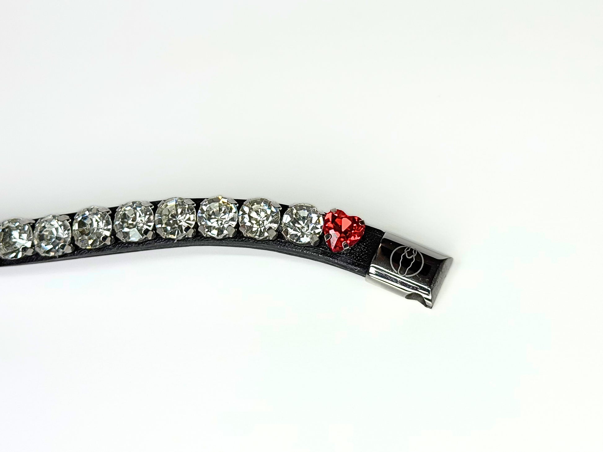 Horse browband Crystal White Heart by IBV Equine