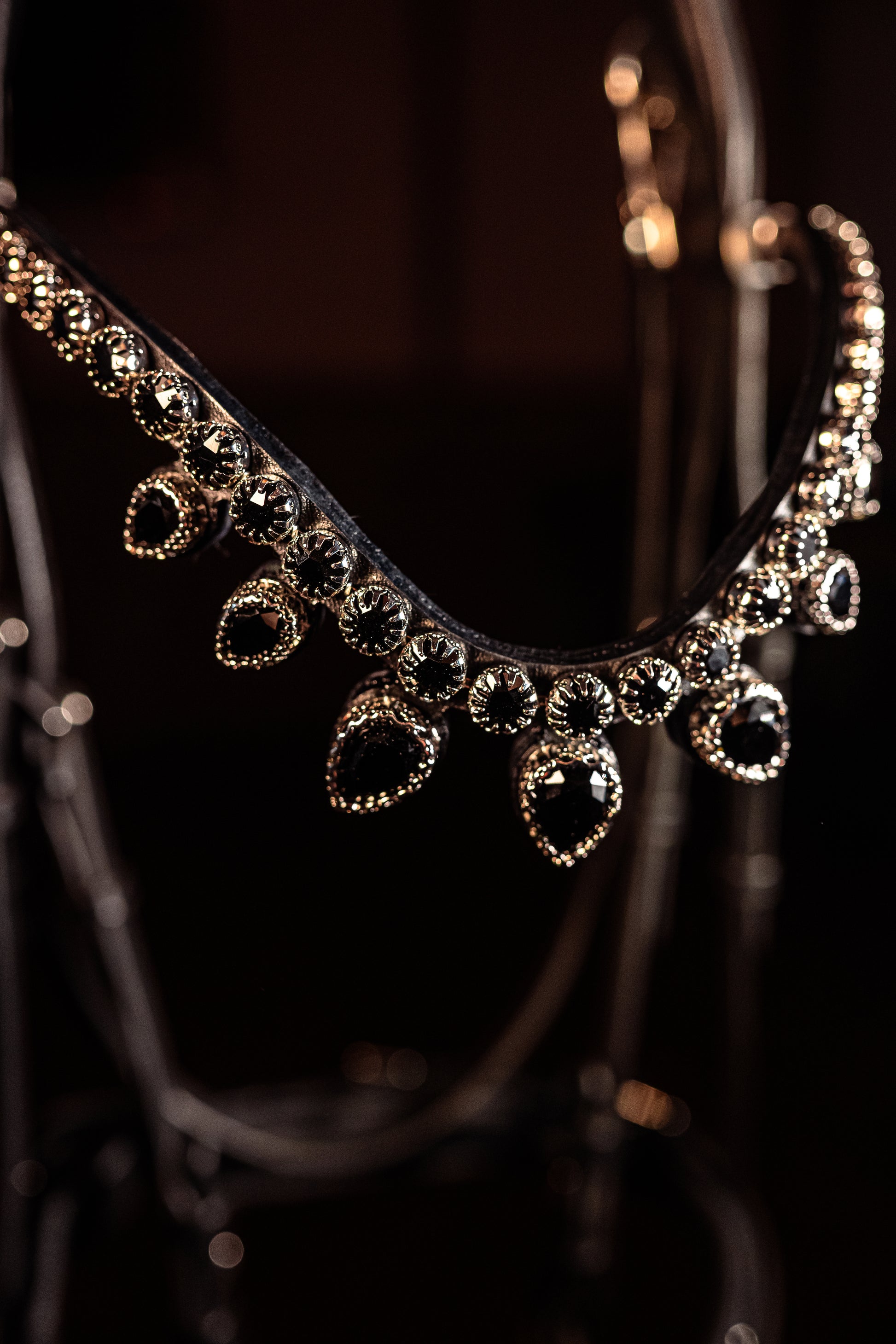Horse browband Triumph Lacy Black by IBV Equine